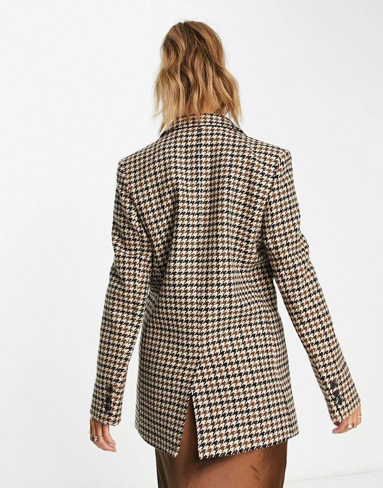 商品& Other Stories|& Other Stories co-ord wool blazer in brown dogtooth,价格¥886,第4张图片详细描述