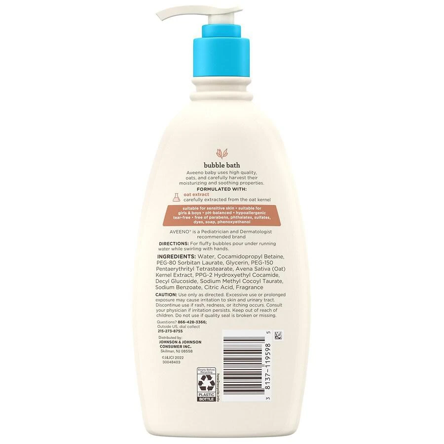 商品Aveeno|Sensitive Skin Bubble Bath With Oat Extract,价格¥83,第3张图片详细描述
