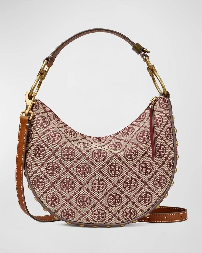 商品Tory Burch|Mini T Monogram Jacquard Crescent Crossbody Bag,价格¥2514,第1张图片