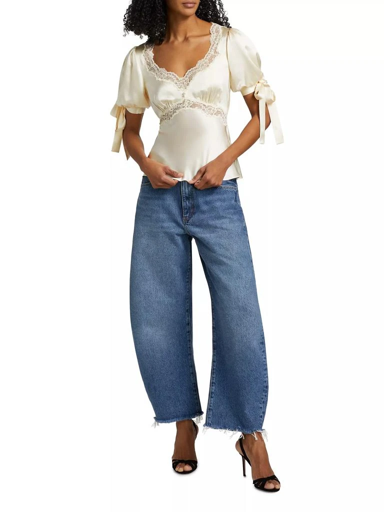 商品Reformation|Dolly Lace-Trimmed Silk Blouse,价格¥1473,第2张图片详细描述