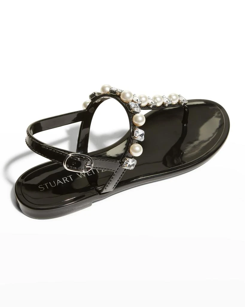 商品Stuart Weitzman|Goldie Jelly Crystal Thong Sandals,价格¥468,第3张图片详细描述