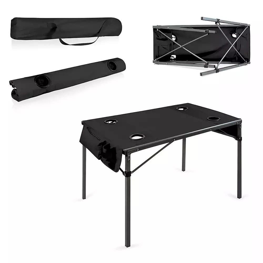 by Picnic Time Black Travel Table Portable Folding Table 商品