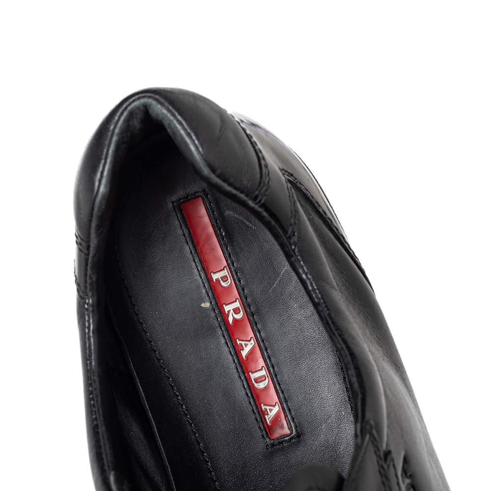 Prada Sport Black Leather Low Top Sneakers Size 44商品第7张图片规格展示