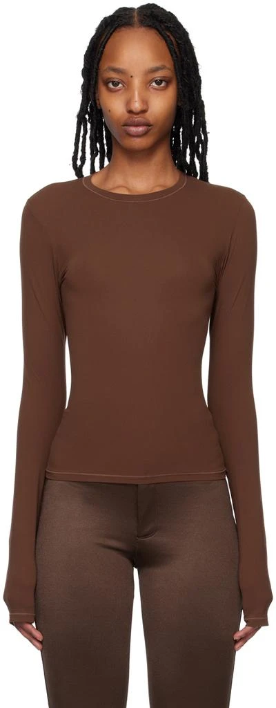 商品SKIMS|Brown Fits Everybody Long Sleeve T-Shirt,价格¥413,第1张图片