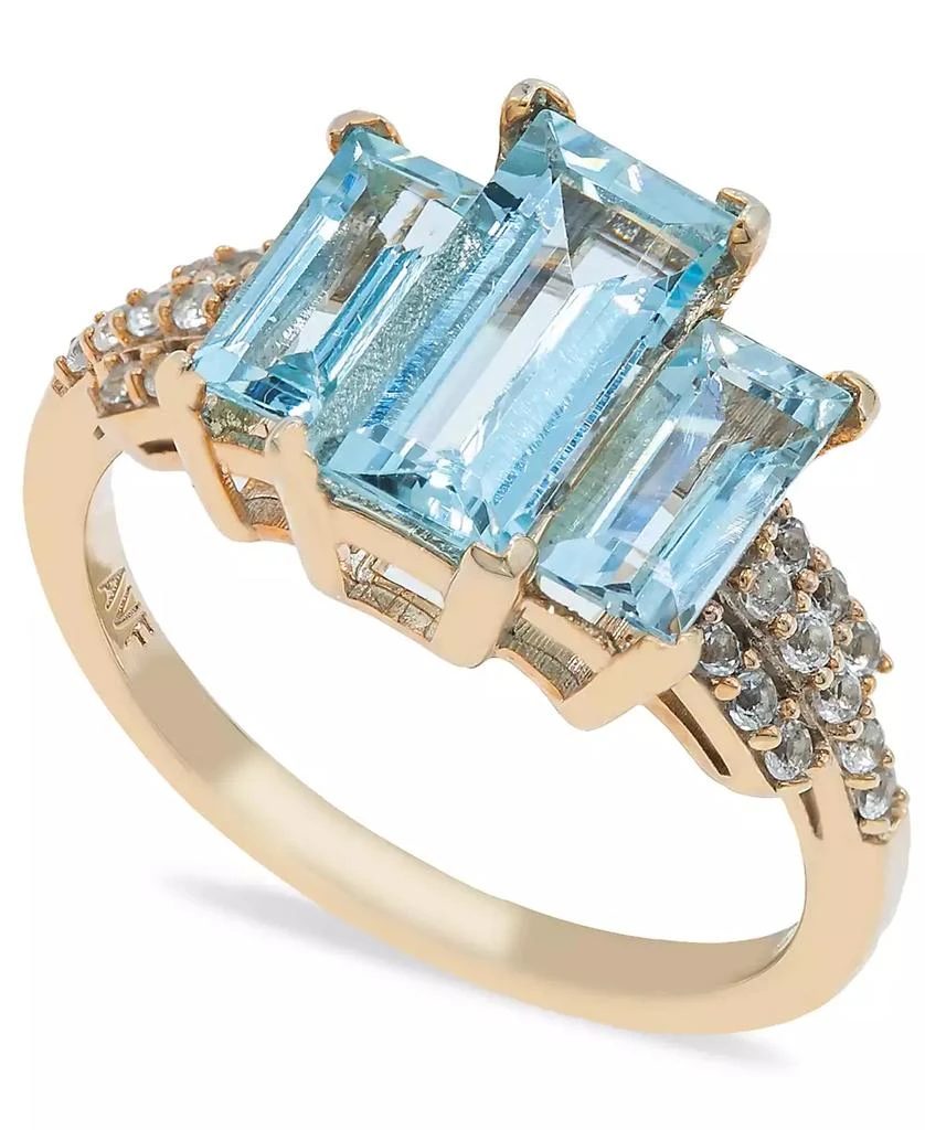 商品Macy's|Aquamarine (3 ct. t.w) & Diamond (1/2 ct. t.w.) Ring in 14K Yellow Gold,价格¥19823,第1张图片