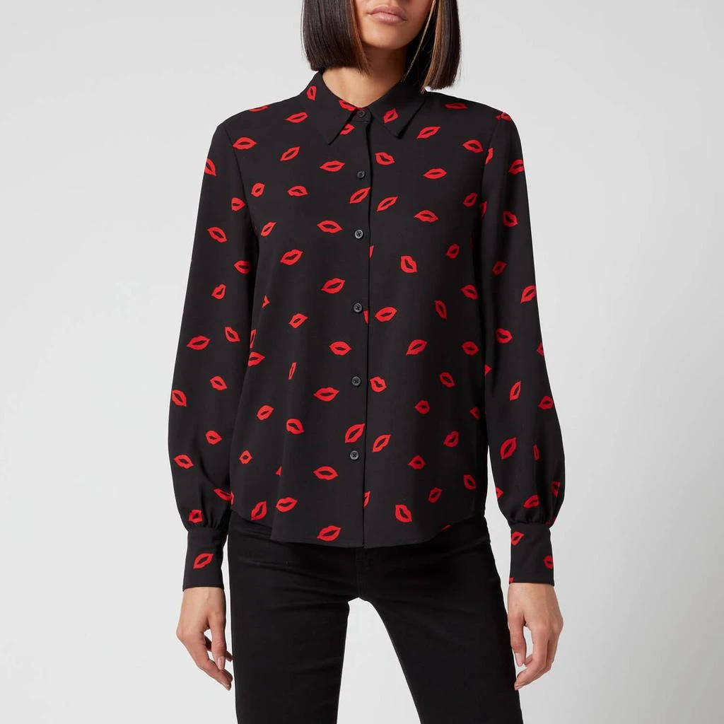 商品Kate Spade|Kate Spade New York Women's Lips Pastis Blouse - Black,价格¥576,第1张图片