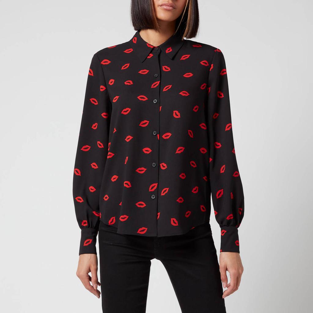 商品Kate Spade|Kate Spade New York Women's Lips Pastis Blouse - Black,价格¥489,第1张图片