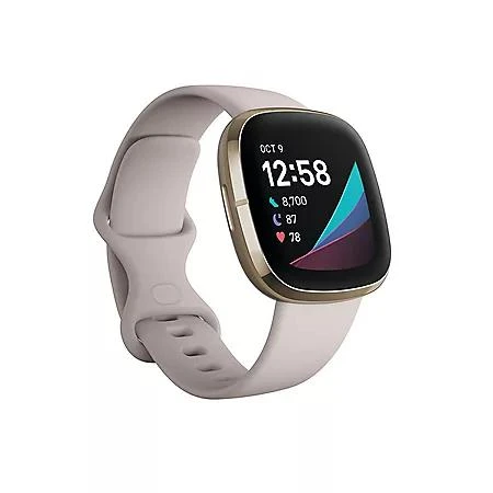 商品Fitbit|Fitbit Sense Gold White Small Bundle,价格¥1964,第2张图片详细描述