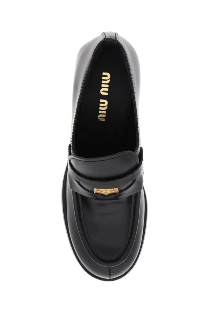 商品Miu Miu|Miu miu leather penny loafers,价格¥4186,第2张图片详细描述