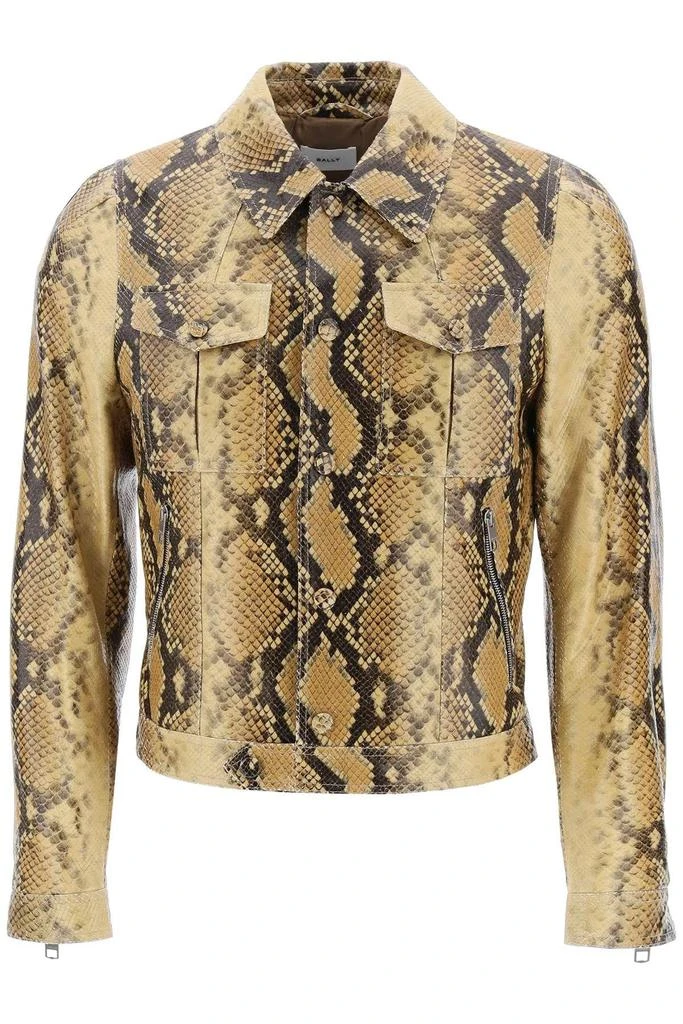 商品Bally|Python-print leather jacket,价格¥8670,第1张图片