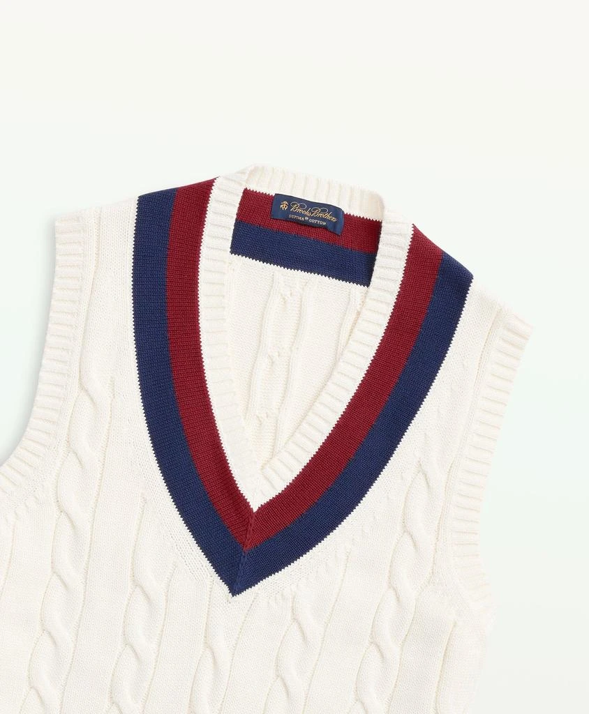 商品Brooks Brothers|Vintage-Inspired Tennis V-Neck Vest in Supima® Cotton,价格¥737,第2张图片详细描述