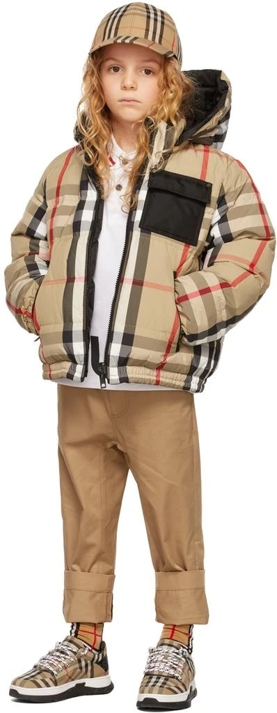 商品Burberry|Kids Reversible Beige Down Check Puffer Jacket,价格¥3761,第1张图片