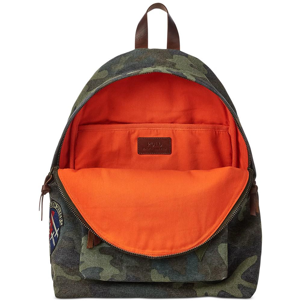 Men's Tiger-Patch Camo Canvas Backpack商品第3张图片规格展示