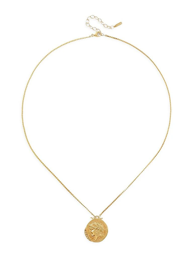 商品Chan Luu|18K-Gold-Plated &amp; Champagne Diamonds Coin Necklace,价格¥1830,第1张图片