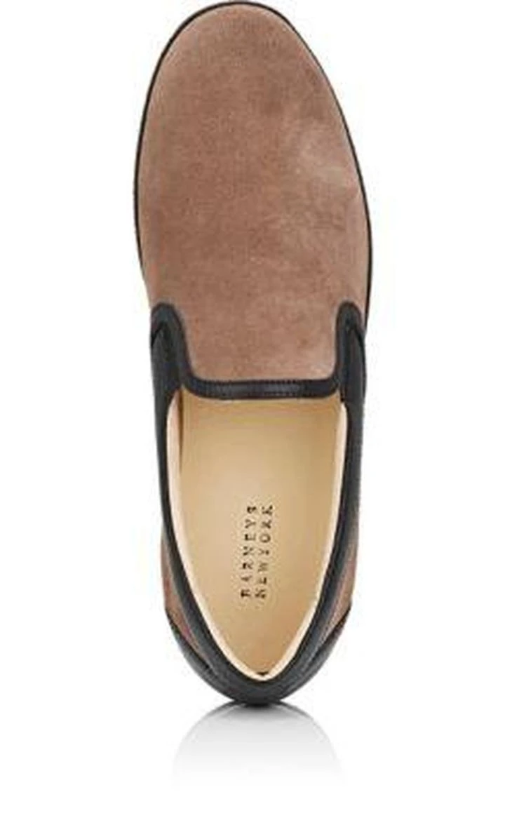 商品Barneys New York|Leather-Trimmed Slip-On Sneakers,价格¥961,第4张图片详细描述