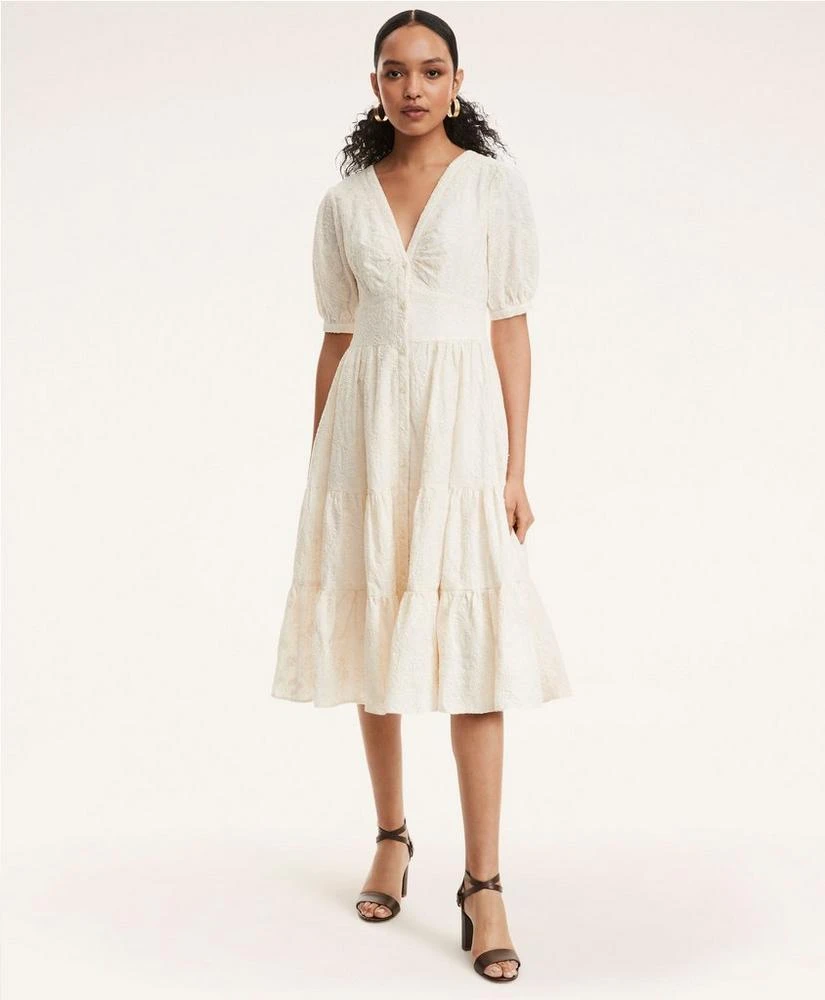 商品Brooks Brothers|Cotton Embroidered Tiered Maxi Dress,价格¥735,第2张图片详细描述