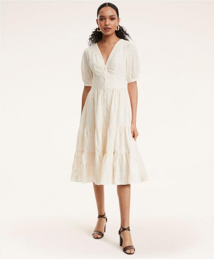商品Brooks Brothers|Cotton Embroidered Tiered Maxi Dress,价格¥883,第1张图片
