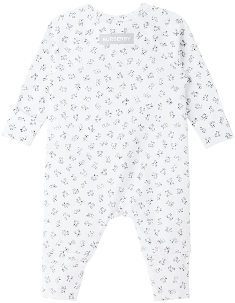商品Burberry|白色 Thomas Bear 婴儿连身裤 & 毛线帽,价格¥1300,第3张图片详细描述
