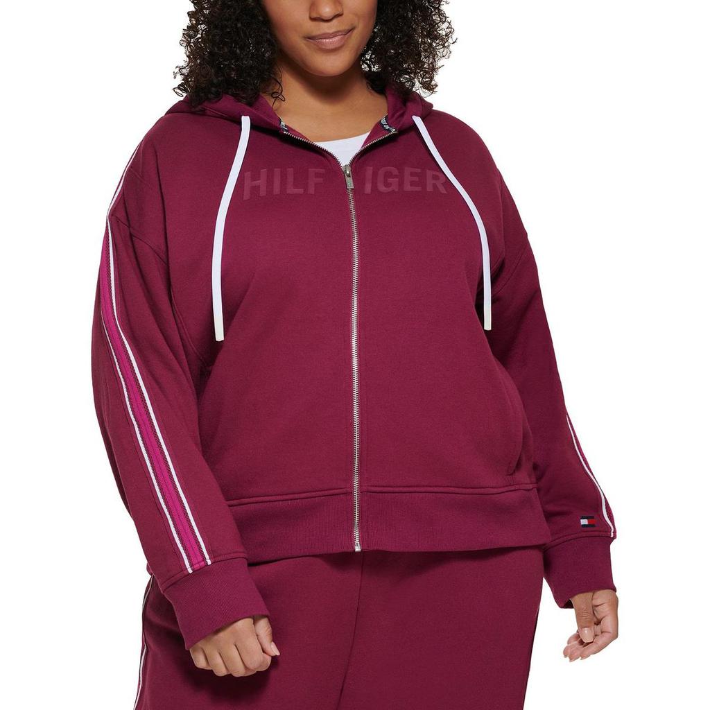 Tommy Hilfiger Sport Womens Plus Fleece Comfy Zip-Front Hoodie商品第2张图片规格展示