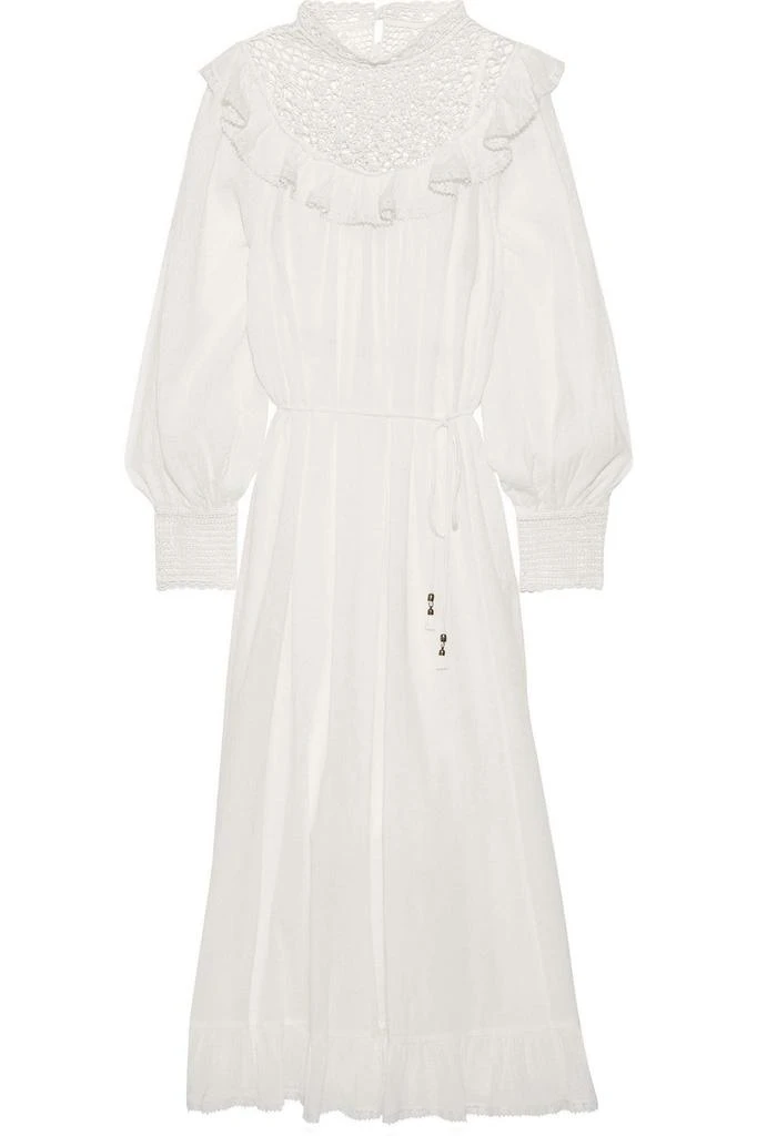 商品Zimmermann|Melody crochet-paneled ruffled cotton-voile 连衣裙,价格¥1560,第1张图片