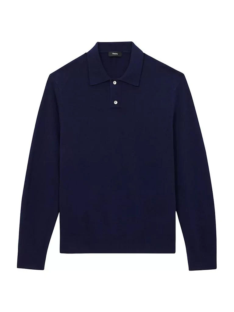 商品Theory|Toby Montana Wool Long-Sleeve Polo Shirt,价格¥1940,第1张图片