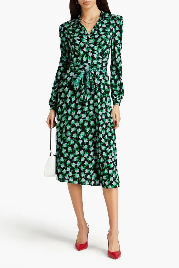 商品Diane von Furstenberg|Phoenix reversible printed stretch-mesh midi wrap dress,价格¥2400,第2张图片详细描述