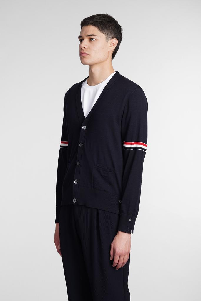 Thom Browne Cardigan In Blue Wool商品第4张图片规格展示