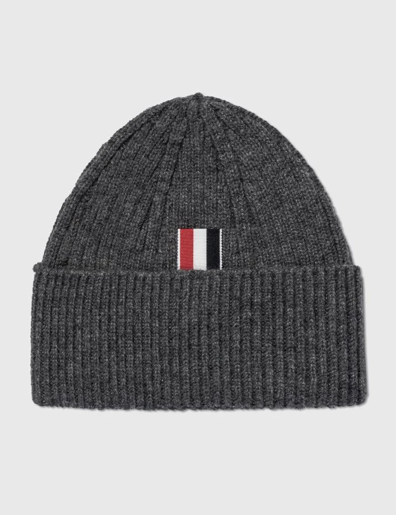 商品Thom Browne|4 BAR STRIPE CASHMERE RIB HAT,价格¥3128,第2张图片详细描述