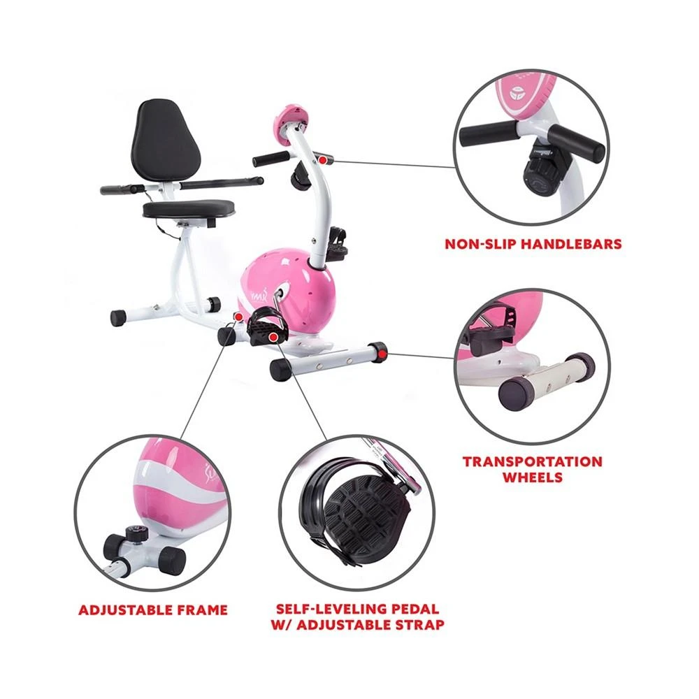 商品Sunny Health & Fitness|Magnetic Recumbent Bike,价格¥2129,第4张图片详细描述