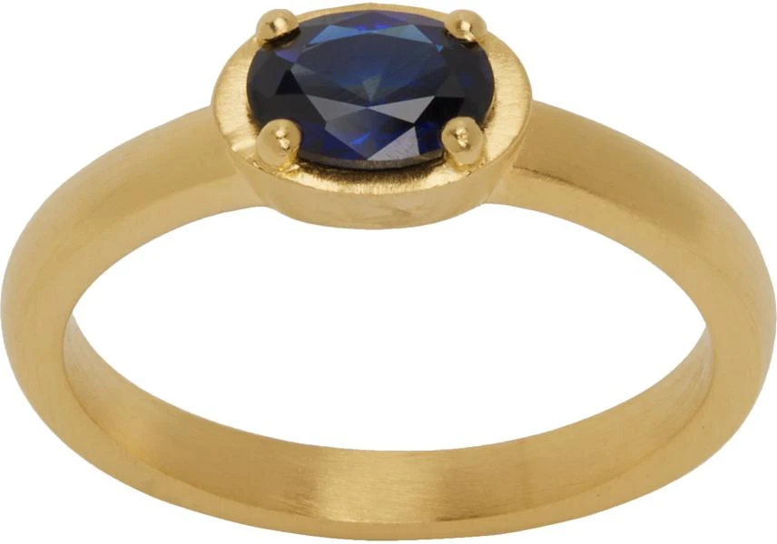 商品Dear Letterman|Gold Sapphire Amer Ring,价格¥805,第1张图片