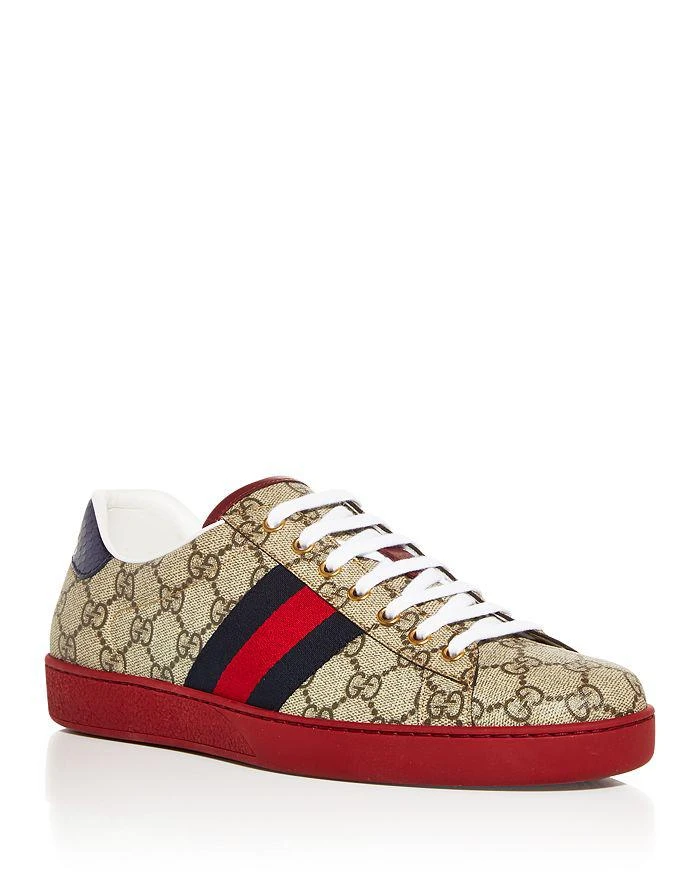 商品Gucci|Men's Monogram Low Top Leather Trim Sneakers,价格¥6171,第1张图片详细描述