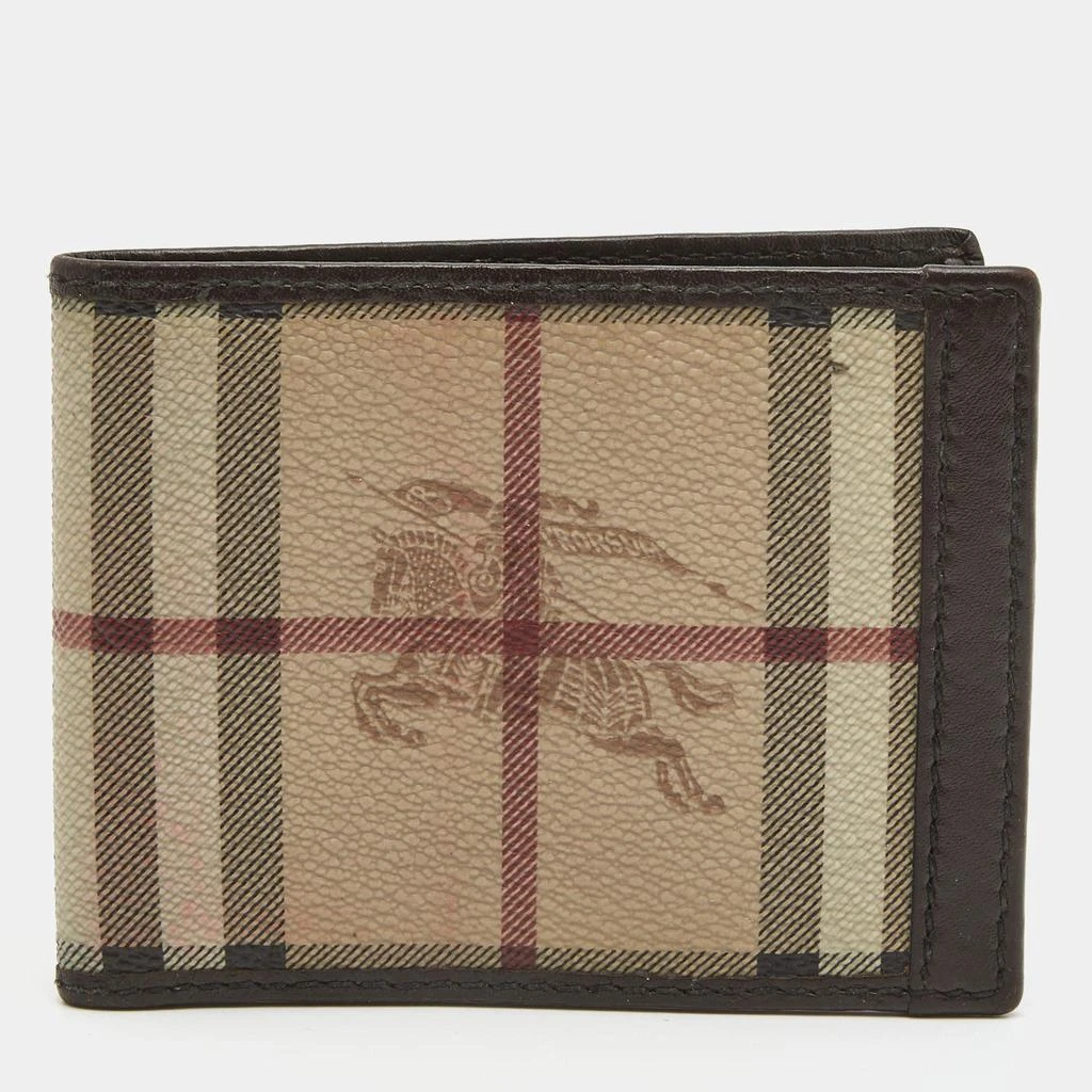 Burberry Bateman Check Embossed Leather Bifold Wallet