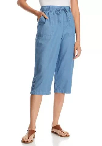 商品Gloria Vanderbilt|Vanderbilt Womens Chambray Capri Pants,价格¥221,第1张图片详细描述