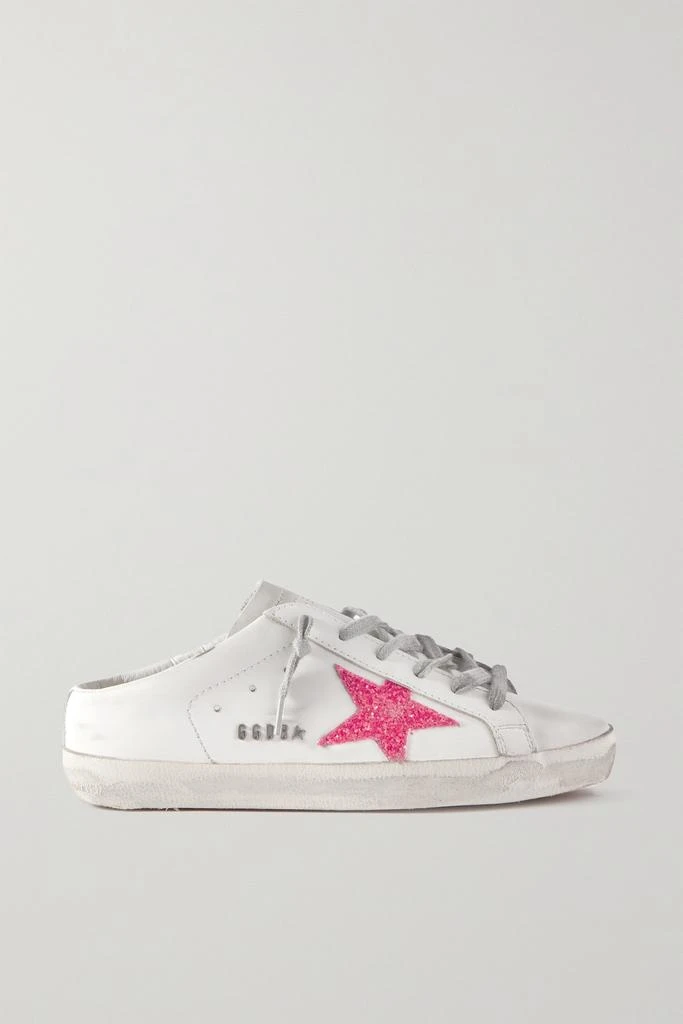 商品Golden Goose|Superstar 仿旧亮片金葱皮革套穿式运动鞋  - IT35,价格¥5140,第1张图片