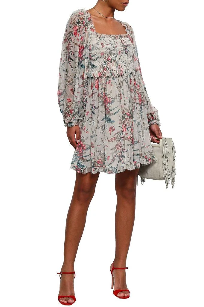 商品Zimmermann|Shirred floral-print silk-georgette mini dress,价格¥1455,第2张图片详细描述