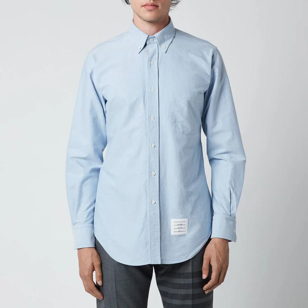 商品Thom Browne|Thom Browne Men's Tricolour Placket Classic Fit Shirt - Light Blue,价格¥2591,第1张图片