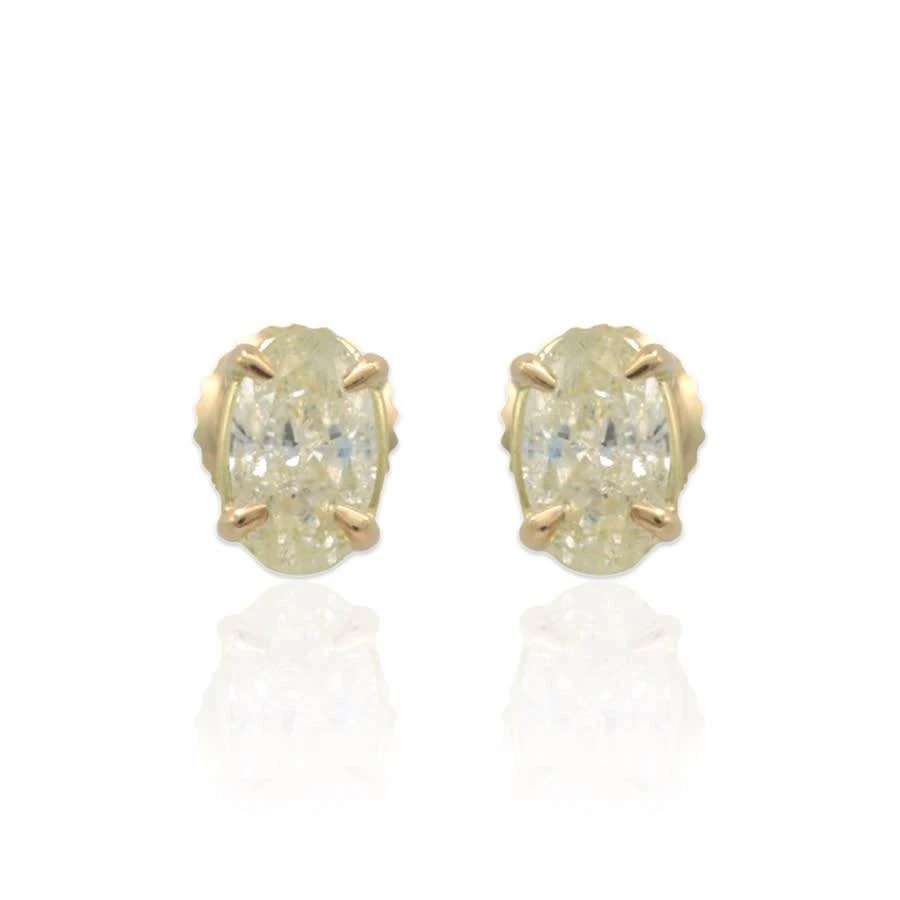 商品[二手商品] Estate Jewelry|Pre-Owned 18K Yellow Gold Diamond Earrings M-N SI2/I1,价格¥7173,第1张图片