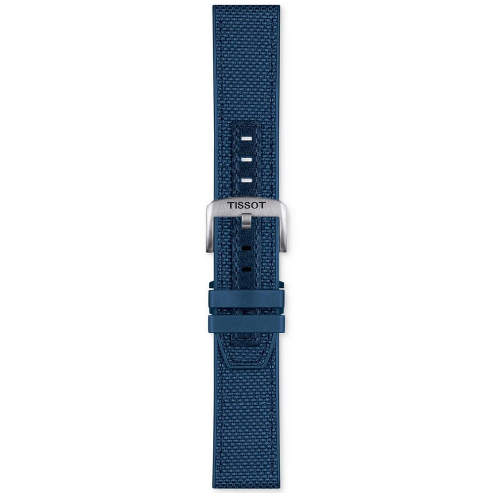 Men's Swiss T-Touch Connect Solar Blue Textile & Leather Strap Smart Watch 48mm商品第4张图片规格展示