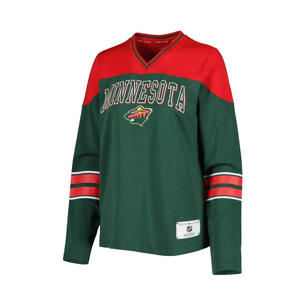 商品Tommy Hilfiger|Women's Green Minnesota Wild Abigail V-Neck Long Sleeve T-shirt,价格¥303,第2张图片详细描述