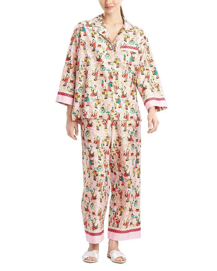 商品Natori|Cotton Tea Garden Long Pajama Set,价格¥1466,第1张图片