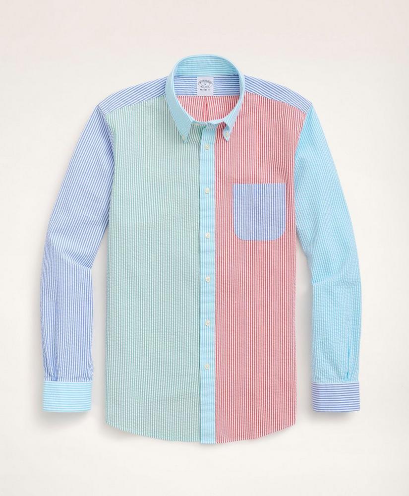 商品Brooks Brothers|Regent Regular-Fit Sport Shirt, Seersucker Fun Stripe,价格¥368,第1张图片