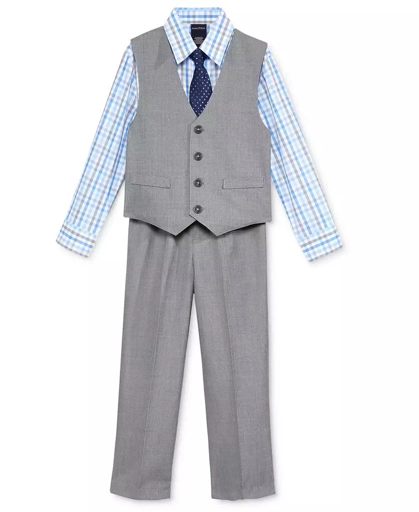 商品Nautica|3-Pc. Machine Washable Sharkskin Vest, Shirt & Pants Set, Toddler and Little Boys,价格¥505,第3张图片详细描述