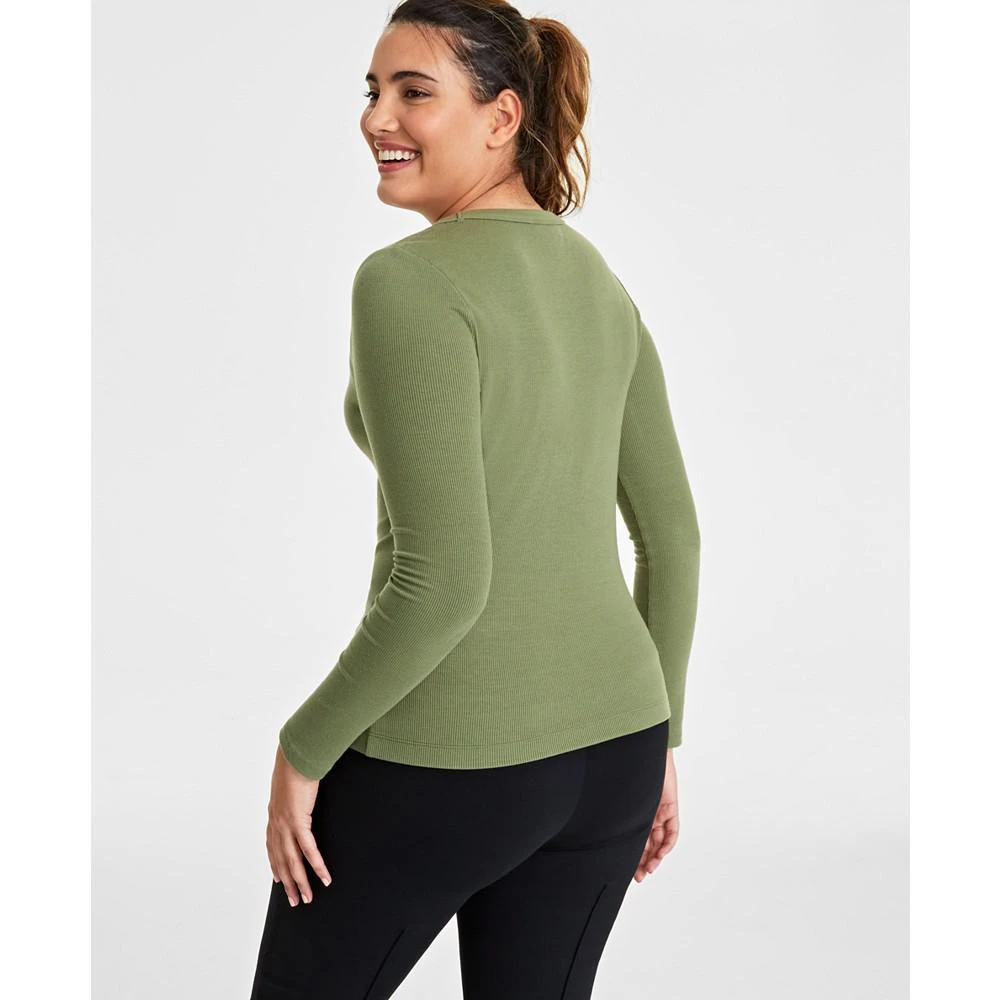 商品On 34th|Women's Ribbed Long-Sleeve Crewneck Top, Created for Macy's,价格¥88,第2张图片详细描述