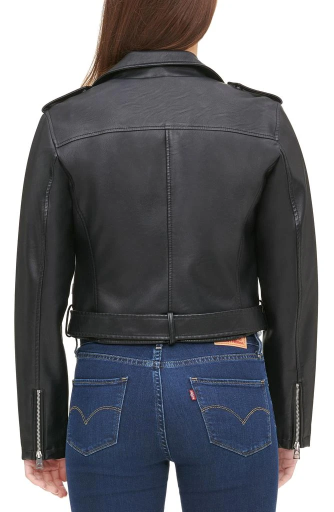 商品Levi's|Faux Leather Fashion Belted Moto Jacket,价格¥410,第2张图片详细描述
