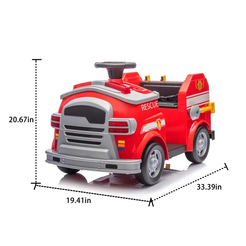 商品Streamdale Furniture|Streamdale 12V Kids Ride On Electric Car.Fire Engine Shape Design with Early education function,价格¥1770,第5张图片详细描述