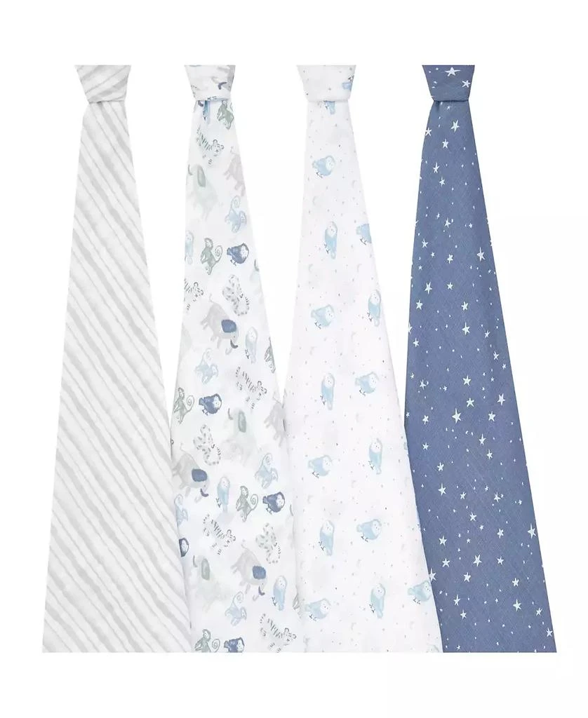 商品aden + anais|Baby Boys Printed Swaddle Blankets, Pack of 4,价格¥299,第3张图片详细描述