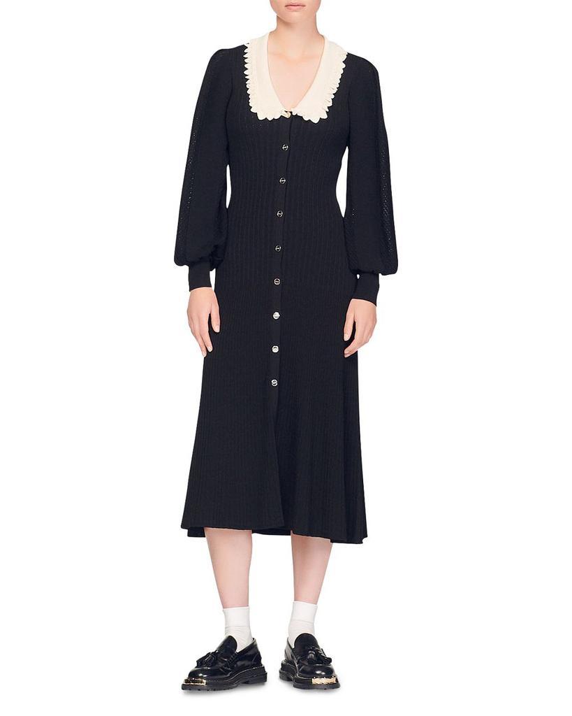 商品Sandro|Dorothy Midi Shirt Dress,价格¥3155,第1张图片