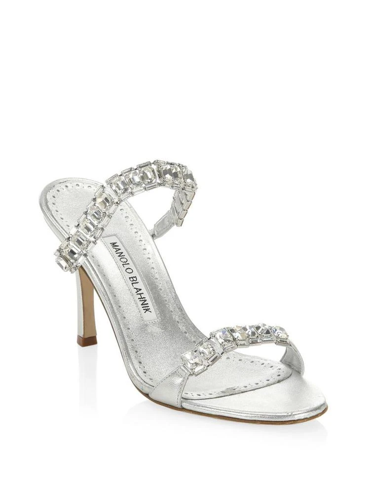 商品Manolo Blahnik|Manolo Blahnik - Dallifac Leather Open Toe Sandals,价格¥3277,第1张图片