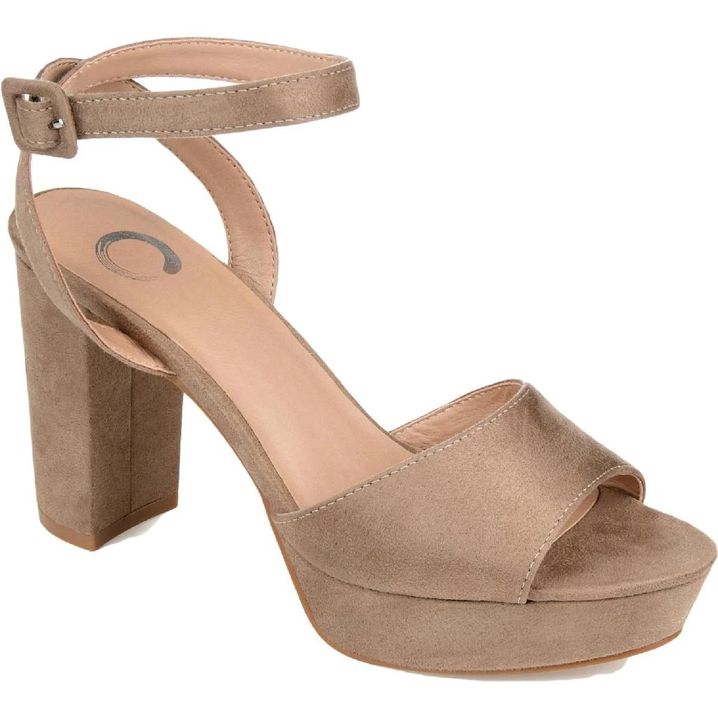 商品Journee Collection|Journee Collection Womens Nairri Faux Suede Open Toe Heel Sandals,价格¥186,第1张图片