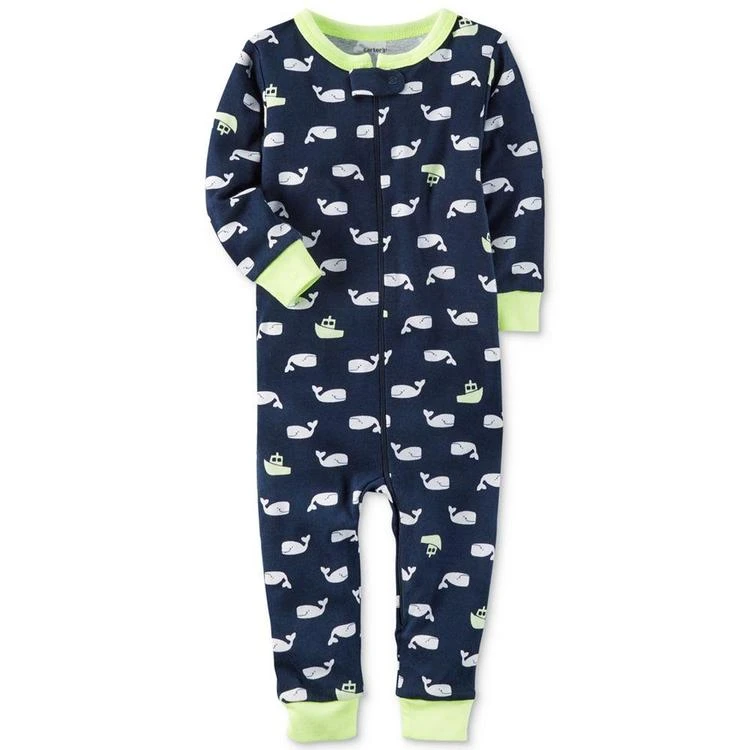 商品Carter's|1-Pc. Whale-Print Pajamas, Baby Boys (0-24 Months),价格¥60,第1张图片